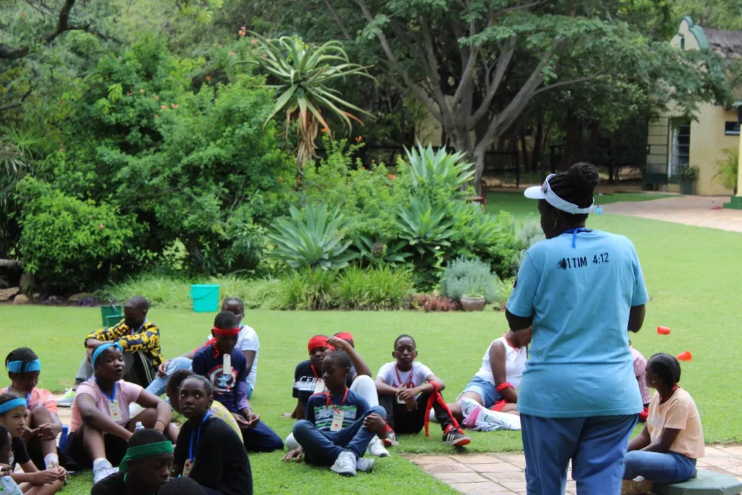 Youth listening during leadership training