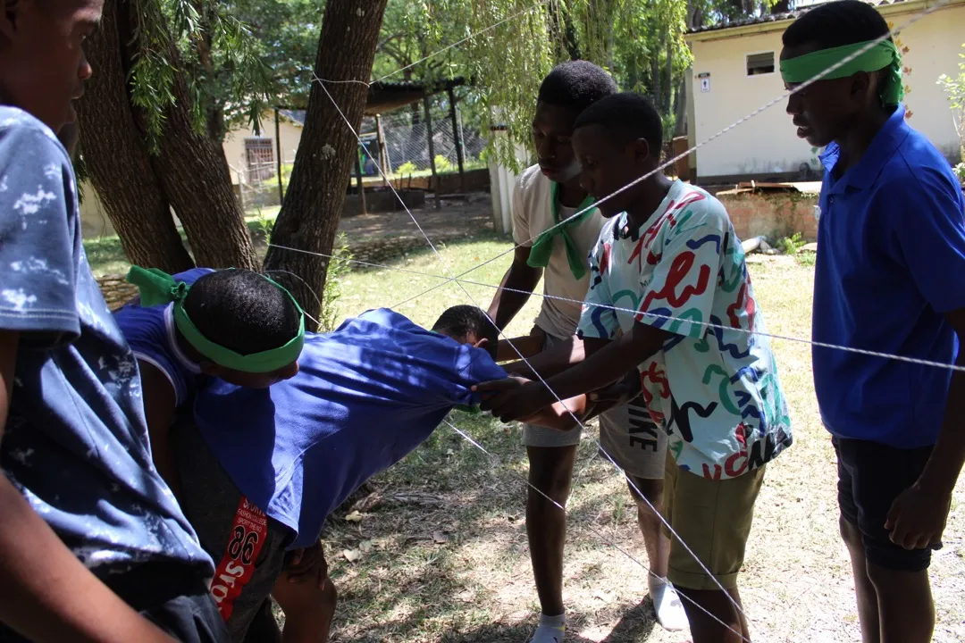 Youth Camp Spider Web Game